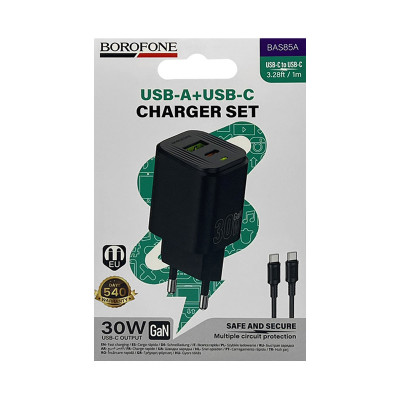 СЗУ Блок Borofone BAS85A 30W GAN + кабель Type-C Type-C оптом по низким ценам!