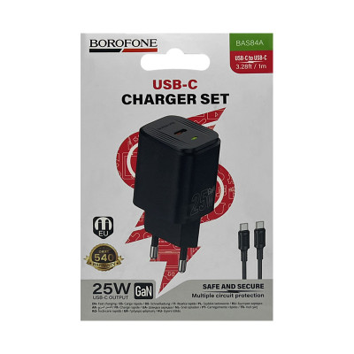 СЗУ Блок Borofone BAS84A 25W GAN + кабель Type-C Type-C оптом по низким ценам!