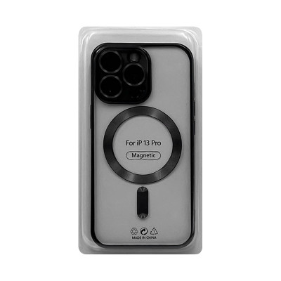 Чехол накладка iPhone 13 Pro  Magsafe цветным кантом и защитой камеры оптом по низким ценам!