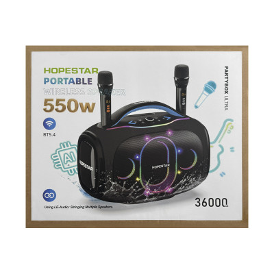Колонка беспроводная HOPESTAR Partybox Ultra 550w с 2-мя микрофонами оптом по низким ценам!