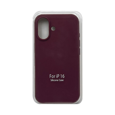 Чехол накладка Silicone Case (без лого) iPhone 16 бордовый оптом по низким ценам!