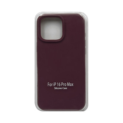 Чехол накладка Silicone Case (без лого) iPhone 16 Pro Max бордовый оптом по низким ценам!