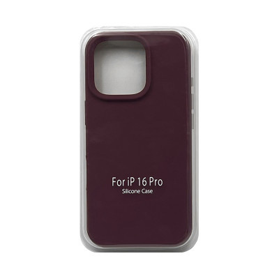 Чехол накладка Silicone Case (без лого) iPhone 16 Pro бордовый оптом по низким ценам!