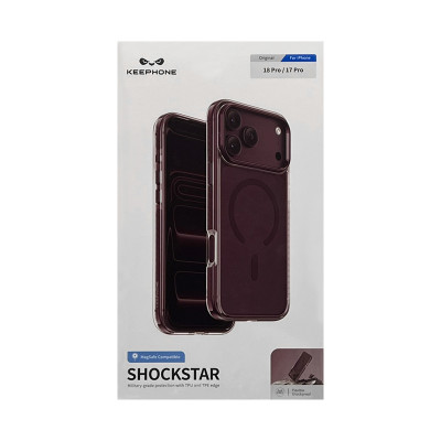 Чехол накладка iPhone 17 Pro /18 Pro KEEPHONE SHOCKSTAR бордо оптом по низким ценам!