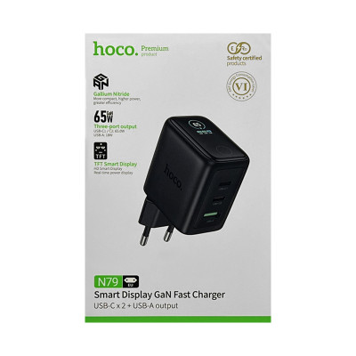 СЗУ Блок Hoco N79 65W+QC3.0 2Type-C+USB черный оптом по низким ценам!