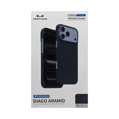 Чехол накладка iPhone 17 Pro Max/18 Pro Max KEEPHONE KEVLAR ARAMID темно-синий оптом по низким ценам!