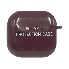 Чехол Silicone Case AirPods 4 с карабином бордовый