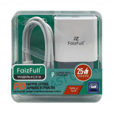 СЗУ Блок FaizFull FC218 PD25W + кабельType-C Lightning 1m белый