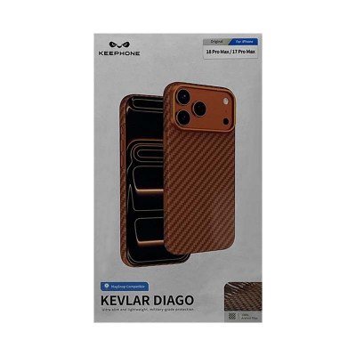 Чехол накладка iPhone 17 Pro Max/18 Pro Max KEEPHONE KEVLAR DIAGO оранжевый оптом по низким ценам!