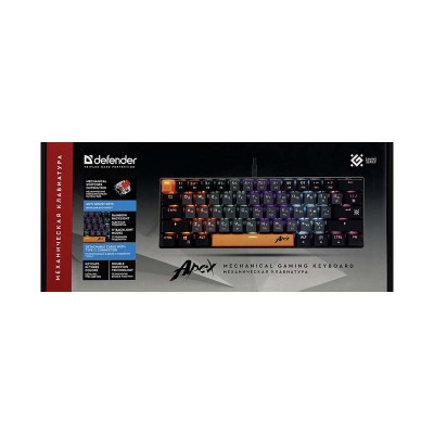 Клавиатура проводная механическая Defender Apex GK-002(45002) оптом по низким ценам!