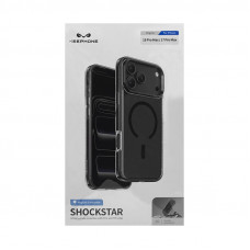 Чехол накладка iPhone 17 Pro Max/18 Pro Max KEEPHONE SHOCKSTAR Magsafe прозрачный черный кант