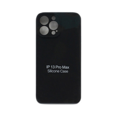 Чехол накладка Silicone Case с защитой камеры (без лого) iPhone 13 Pro Max черный оптом по низким ценам!