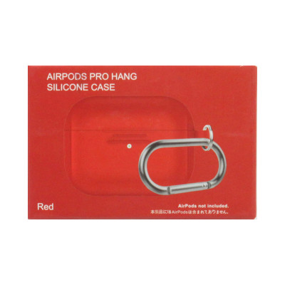 Чехол силикон AirPods Pro с карабином красный оптом по низким ценам!
