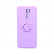 Чехол накладка с кольцом плотный Xiaomi Redmi 9 фиолетовый