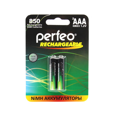 Батарейки аккумуляторные Perfeo 850 AAA 2BL (цена за 2 шт) оптом по низким ценам!