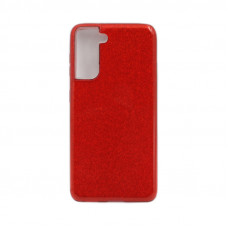 Чехол накладка Блеск Samsung S21 красный