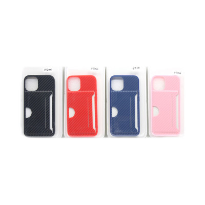 Чехол накладка iPhone 12 5,4" с визитницей карбон оптом по низким ценам!