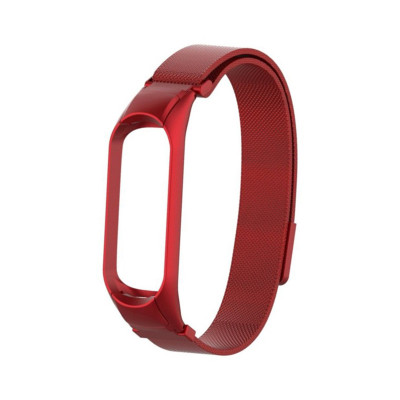 Ремешок металл Mi Band 3/4 красный оптом по низким ценам!