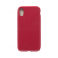 Чехол накладка Silicone Case (без лого) iPhone X/XS бордовый