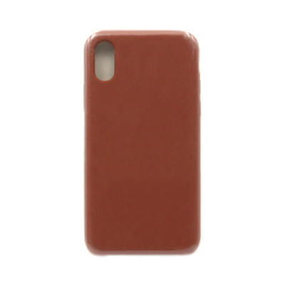 Чехол накладка Silicone Case (без лого) iPhone X/XS коричневый оптом по низким ценам!