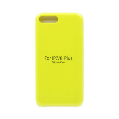 Чехол накладка Silicone Case (без лого) iPhone 7/8 Plus ярко-желтый оптом по низким ценам!