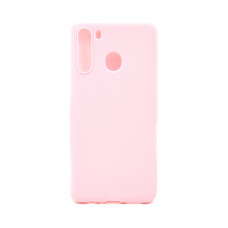 Чехол накладка матовый Samsung A21 розовый