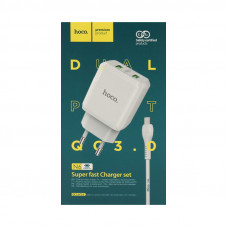 СЗУ 2USB Hoco N6 QC3.0 + кабель micro белый