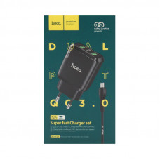 СЗУ 2USB Hoco N6 QC3.0 + кабель micro черный