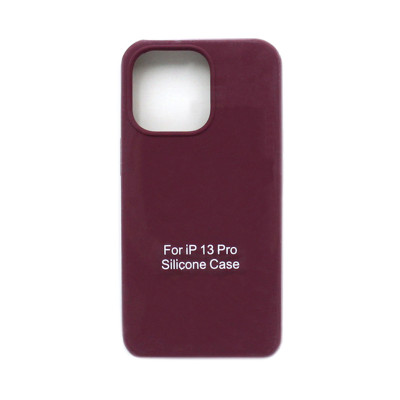 Чехол накладка Silicone Case открытый низ (без лого) iPhone 13 Pro бордовый оптом по низким ценам!