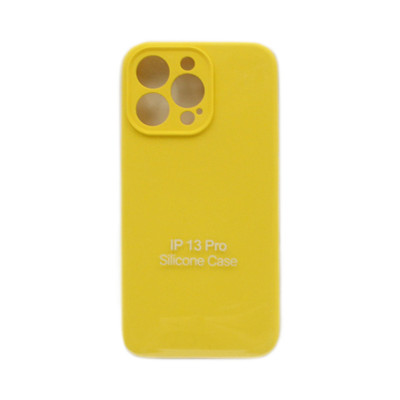 Чехол накладка Silicone Case с защитой камеры (без лого) iPhone 13 Pro желтый оптом по низким ценам!