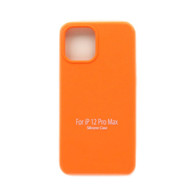Чехол накладка Silicone Case (без лого) iPhone 12 6,7" оранжевый оптом по низким ценам!