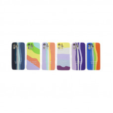 Чехол накладка Silicone Case (без лого) iPhone 13 Pro Max радужный