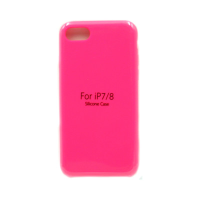 Чехол накладка Silicone Case (без лого) iPhone 7/8 ярко-розовый оптом по низким ценам!