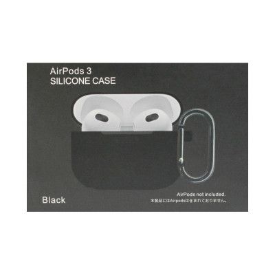 Чехол силикон AirPods 3 с карабином черный оптом по низким ценам!