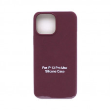 Чехол накладка Silicone Case открытый низ (без лого) iPhone 13 Pro Max бордовый