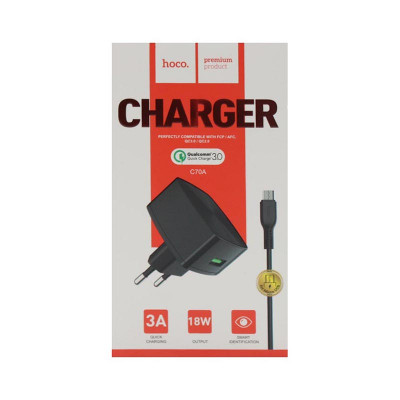 СЗУ USB Hoco C70A 18W + кабель micro оптом по низким ценам!