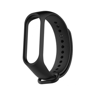 Ремешок силиконовый Mi Band 5/6/7 черный оптом по низким ценам!
