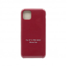 Чехол накладка Silicone Case (без лого) iPhone 11 Pro Max малиновый