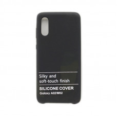Чехол накладка Silicone Case Samsung A02 черный
