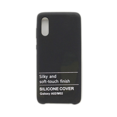 Чехол накладка Silicone Case Samsung A02 черный оптом по низким ценам!