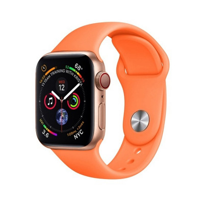 Браслет силикон Apple Watch 42-44mm оранжевый оптом по низким ценам!