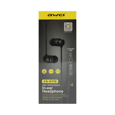 Наушники MP3 Awei ES-970I черный оптом по низким ценам!