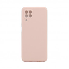 Чехол накладка Samsung A22 матовая с бархатом внутри пудра