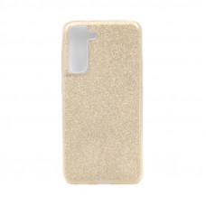 Чехол накладка Блеск Samsung S21 FE золотой