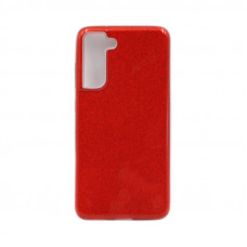 Чехол накладка Блеск Samsung S21 FE красный