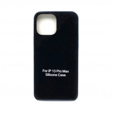 Чехол накладка Silicone Case открытый низ (без лого) iPhone 13 Pro Max черный