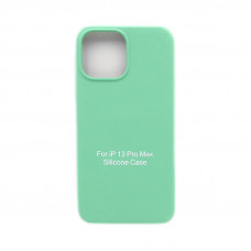 Чехол накладка Silicone Case открытый низ (без лого) iPhone 13 Pro Max бирюзово-зеленый