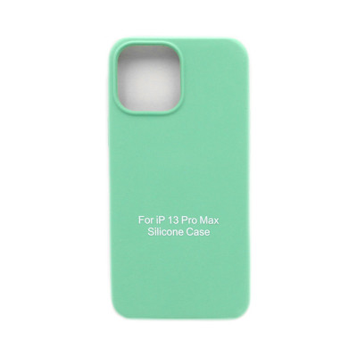 Чехол накладка Silicone Case открытый низ (без лого) iPhone 13 Pro Max бирюзово-зеленый оптом по низким ценам!