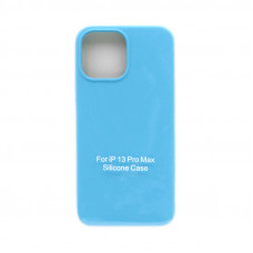 Чехол накладка Silicone Case открытый низ (без лого) iPhone 13 Pro Max голубой