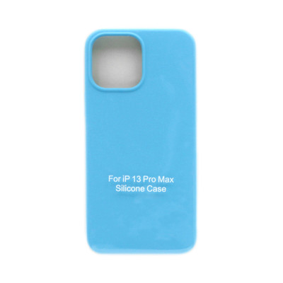Чехол накладка Silicone Case открытый низ (без лого) iPhone 13 Pro Max голубой оптом по низким ценам!
